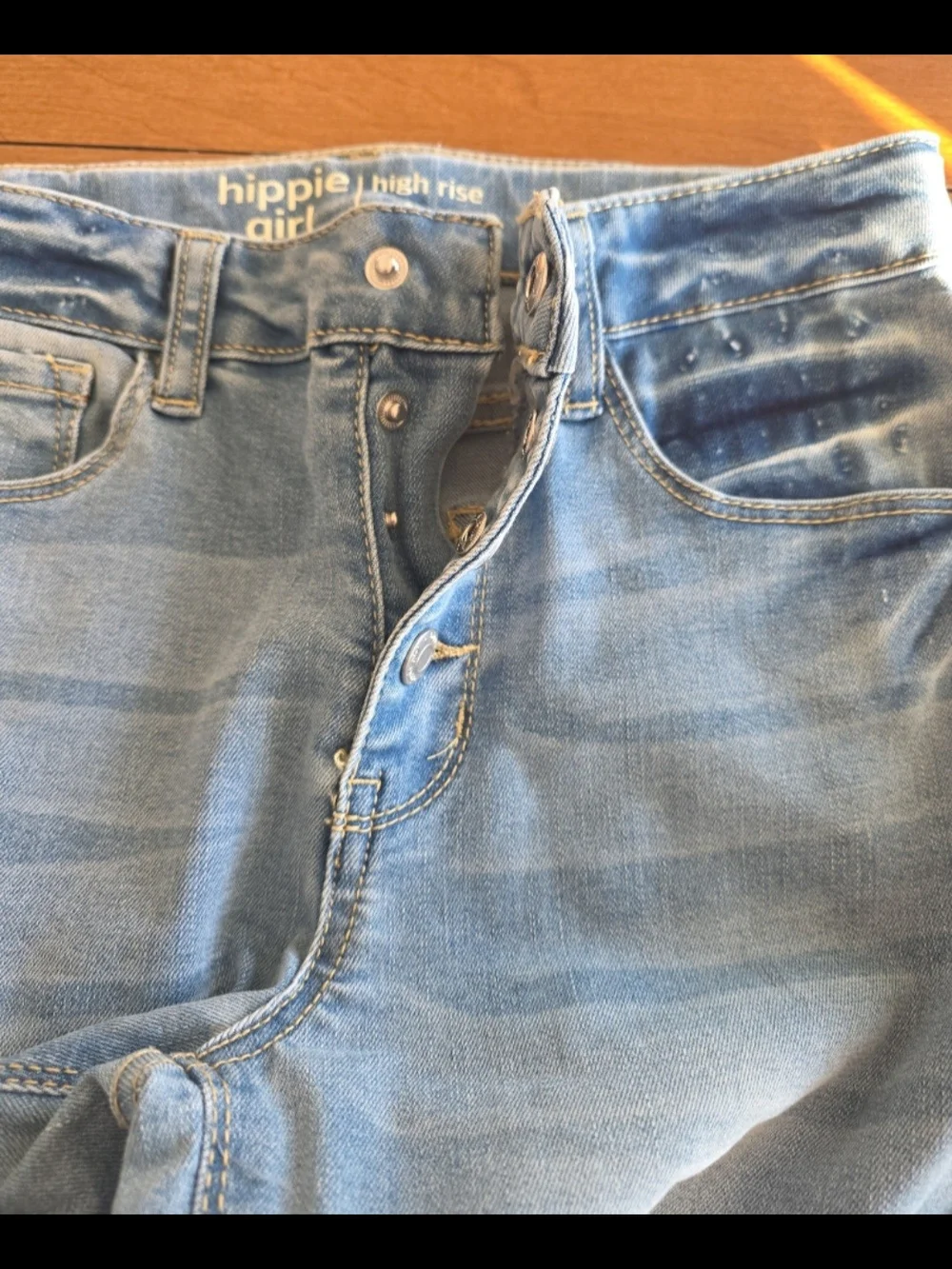 Light Blue Girl’s High-Rise Button-Fly Jeans